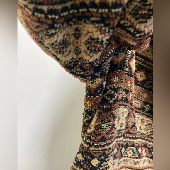 Rare Vintage 70s Anne Klein Tapestry tribal Pattern Blazer Jacket With Pockets 6 - Picture 3 of 14